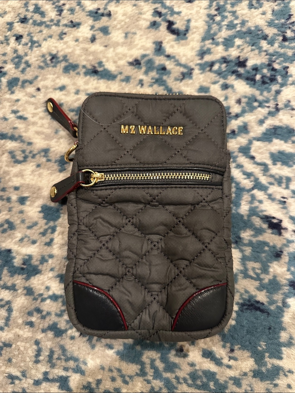 MZ Wallace Quilted Black phone or mini pouch wallet